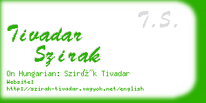 tivadar szirak business card